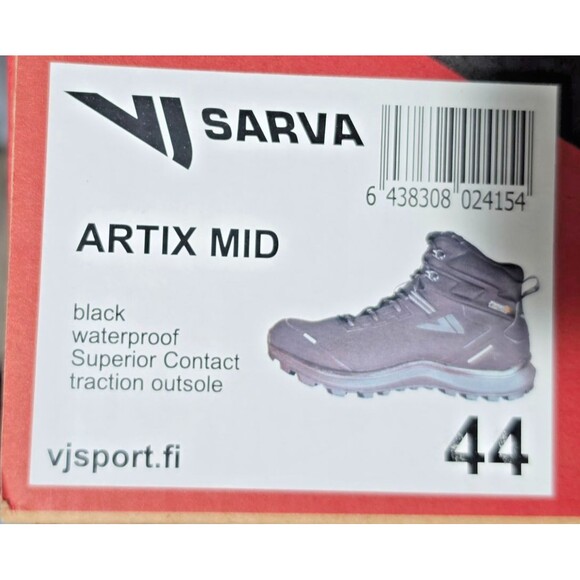 SARVA ARTIX MID MEN\'S 10 EU 44 BLACK WATERPROOF WINTER HIKING BOOTS NEW BOX
